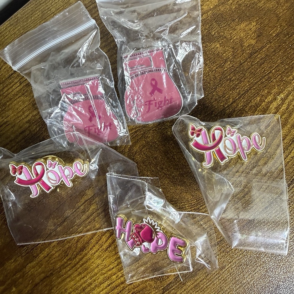 Breast Cancer Awareness Lapel Pin Lot Of 5 Hope Pink Fight